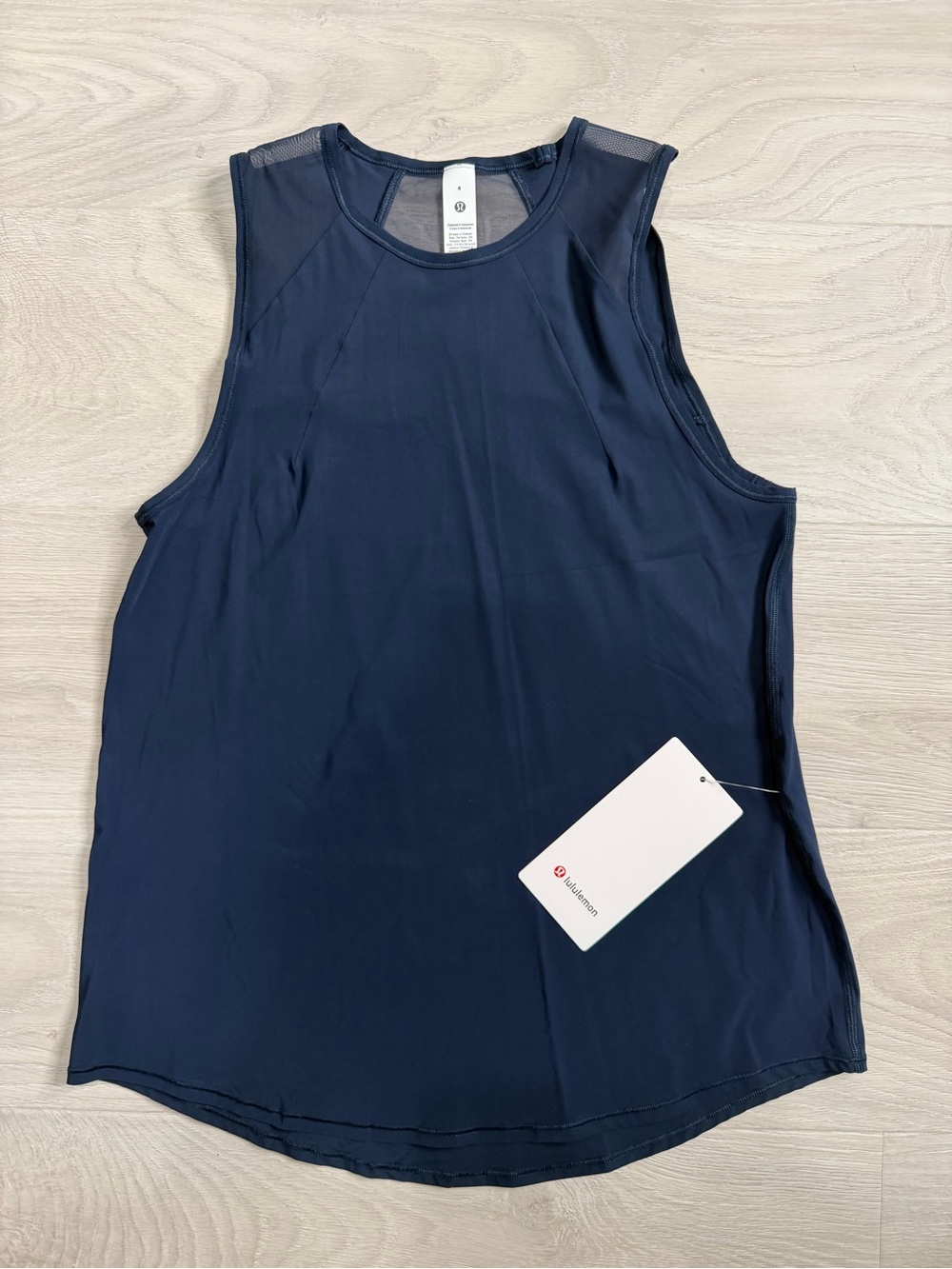 lululemon athletica Navy Athletic Sleeveless Mesh-Panel Tank